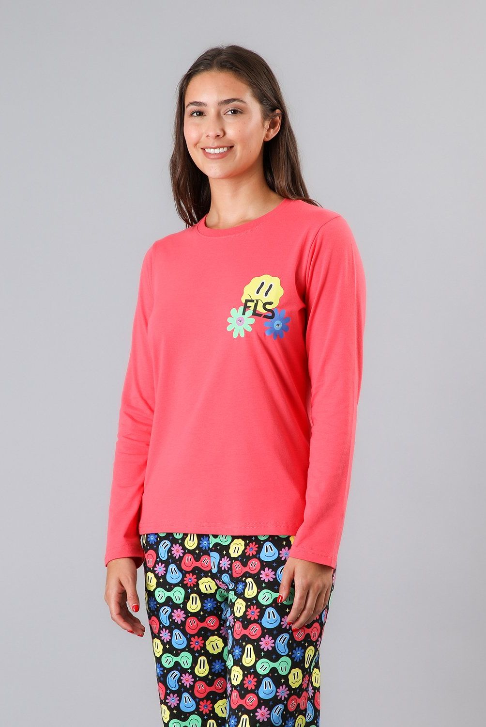 FLORES - Pijama Cuello Redondo Mujer Flores