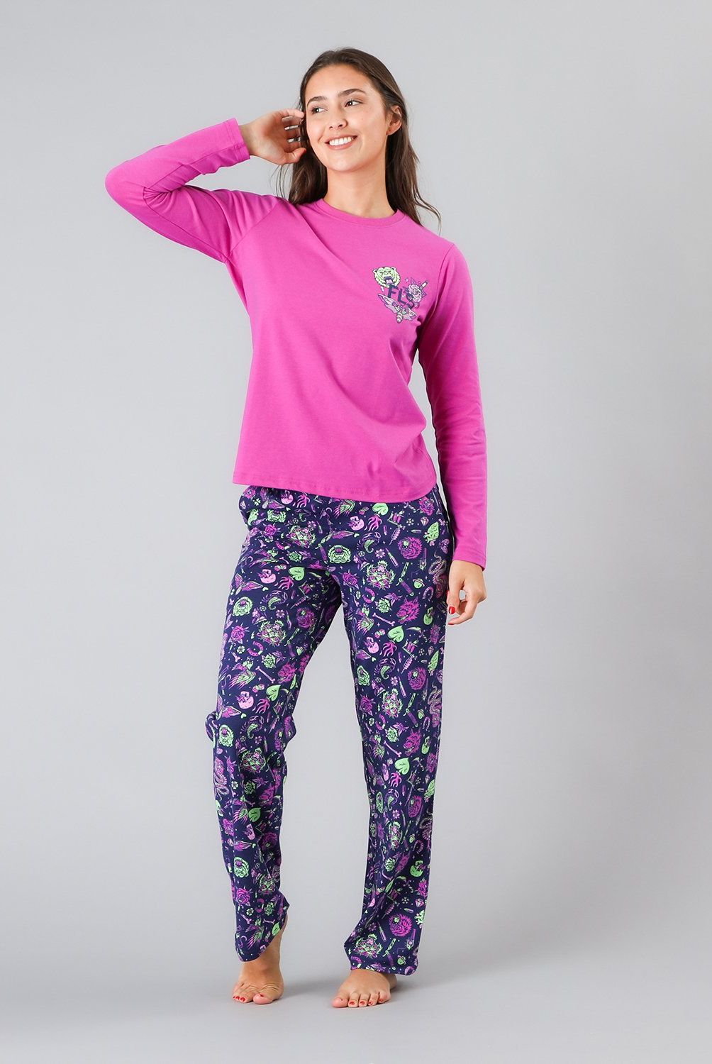 FLORES - Pijama Cuello Redondo Mujer Flores