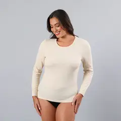 FLORES - Camiseta Manga Larga Rib Mujer