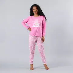 FLORES - Pijama Polera Ajustable En Pretina Mujer