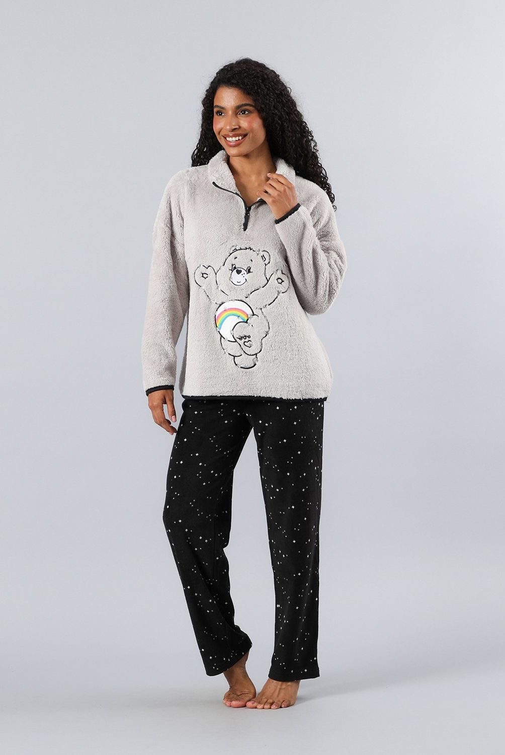 FLORES - Pijama Coral/Microfleece Medio Cierre Mujer Flores