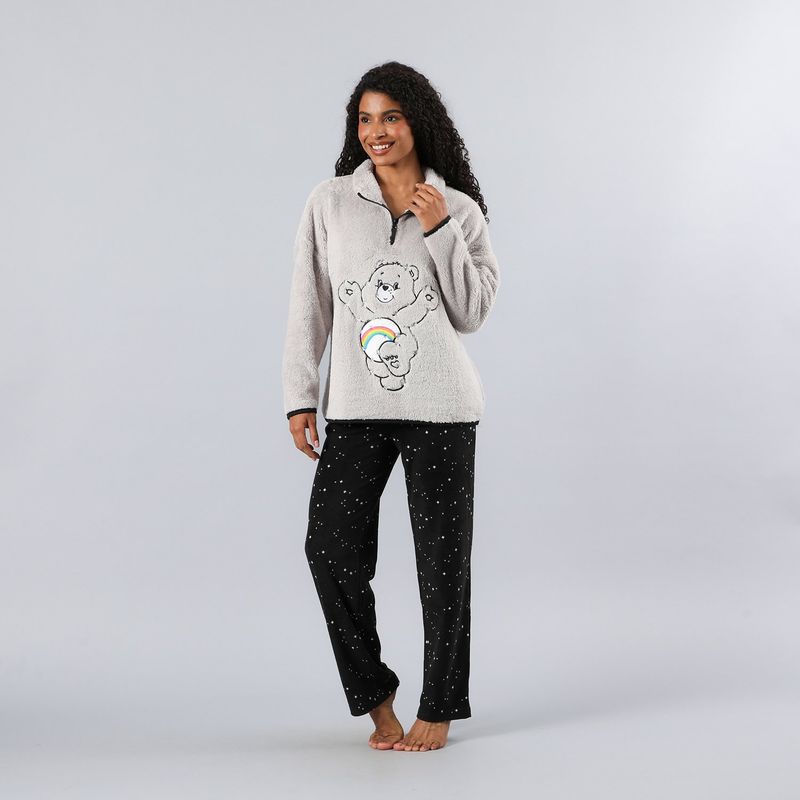 FLORES - Pijama Coral/Microfleece Medio Cierre Mujer Flores