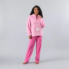 FLORES - Pijama Coral/Microfleece Medio Cierre Mujer
