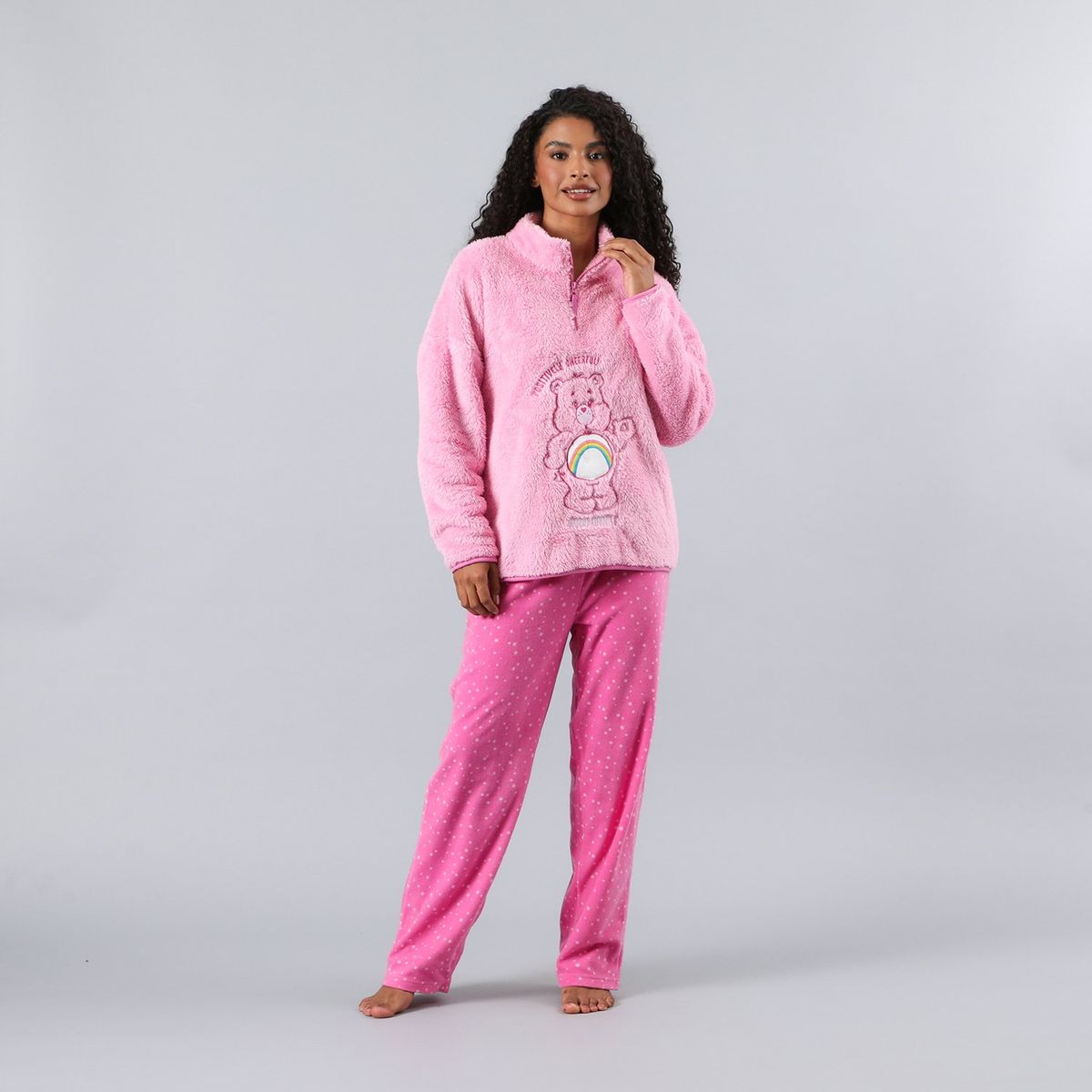 FLORES - Pijama Coral/Microfleece Medio Cierre Mujer Flores