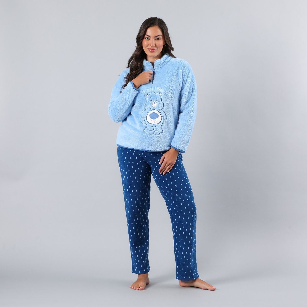 FLORES - Pijama Coral/Microfleece Medio Cierre Mujer Flores
