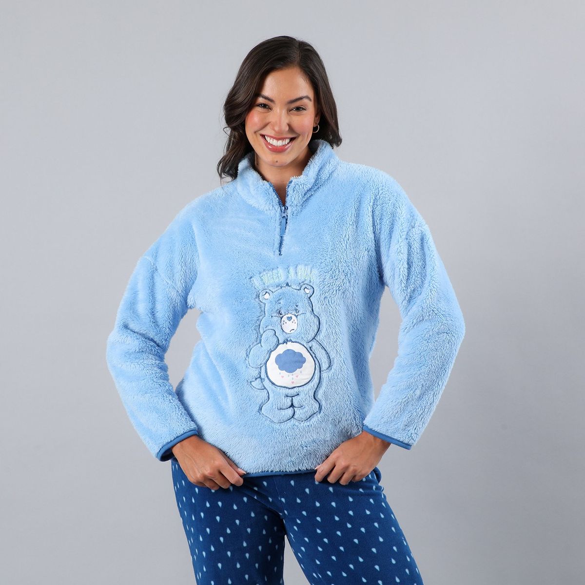 FLORES - Pijama Coral/Microfleece Medio Cierre Mujer Flores