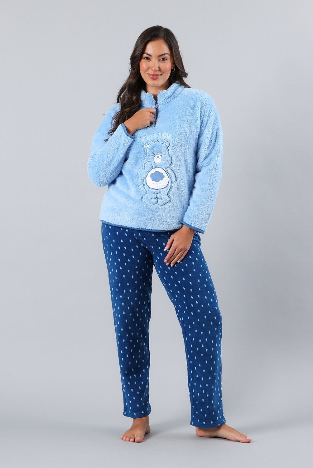 FLORES - Pijama Coral/Microfleece Medio Cierre Mujer Flores