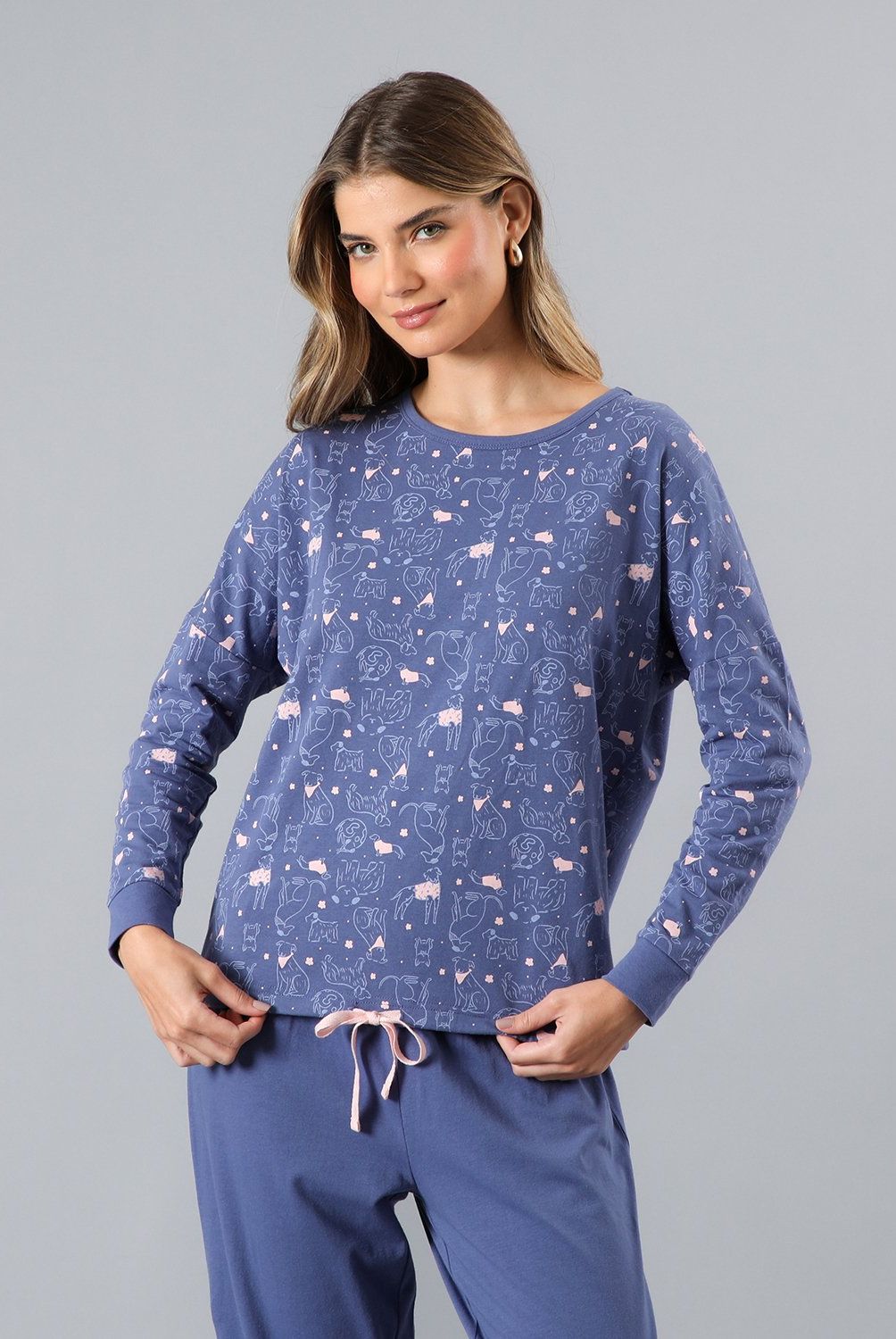 FLORES - Pijama Polera Ajustable En Pretina Mujer Flores