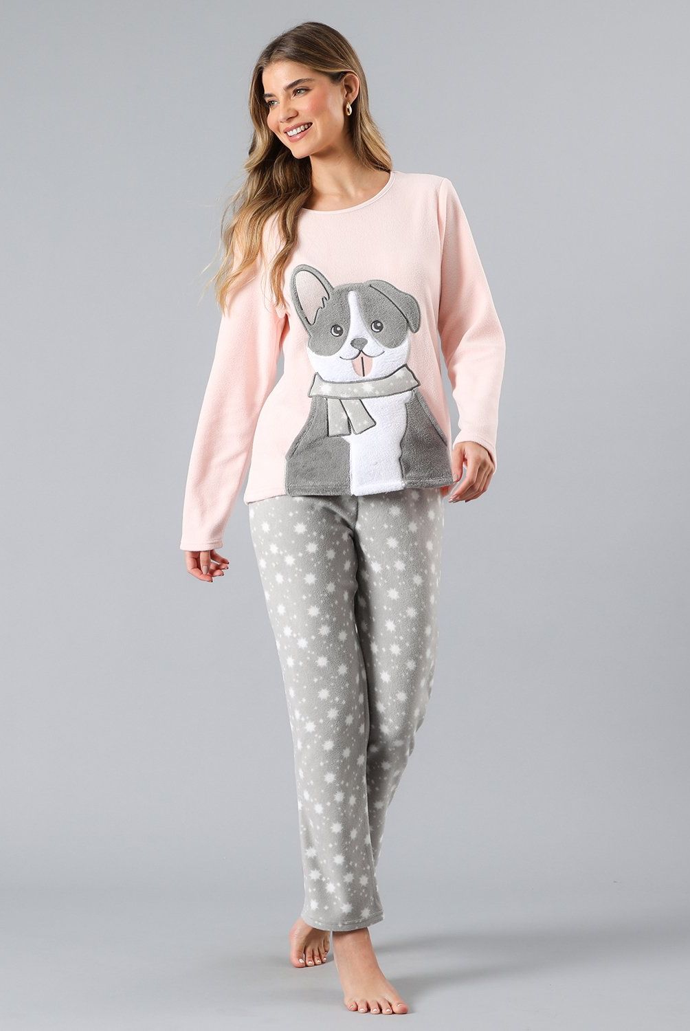 FLORES - Pijama Micropolar Bolsillo Mujer Flores