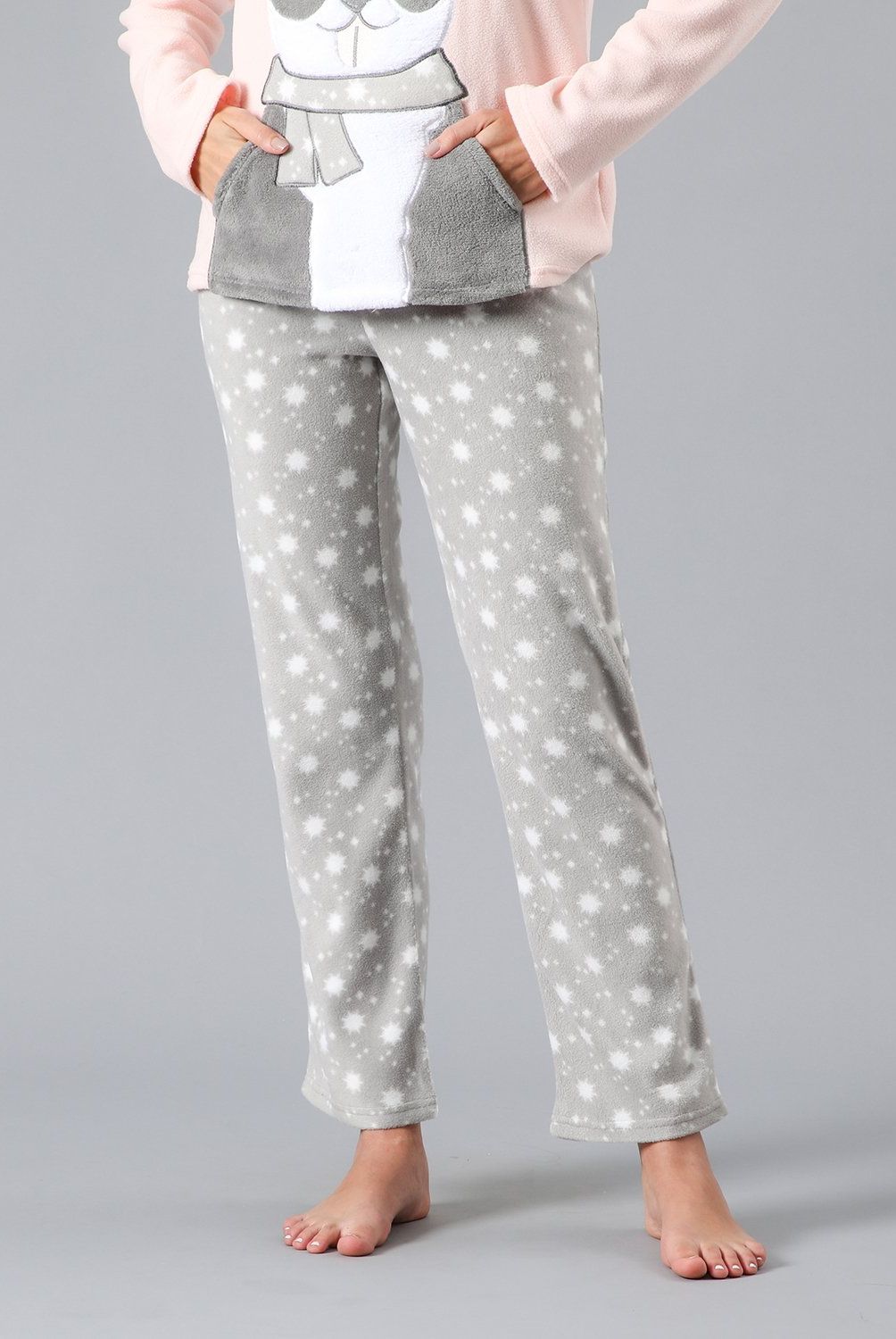 FLORES - Pijama Micropolar Bolsillo Mujer Flores