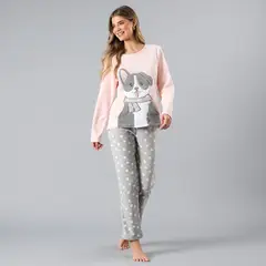 FLORES - Pijama Micropolar Bolsillo Mujer