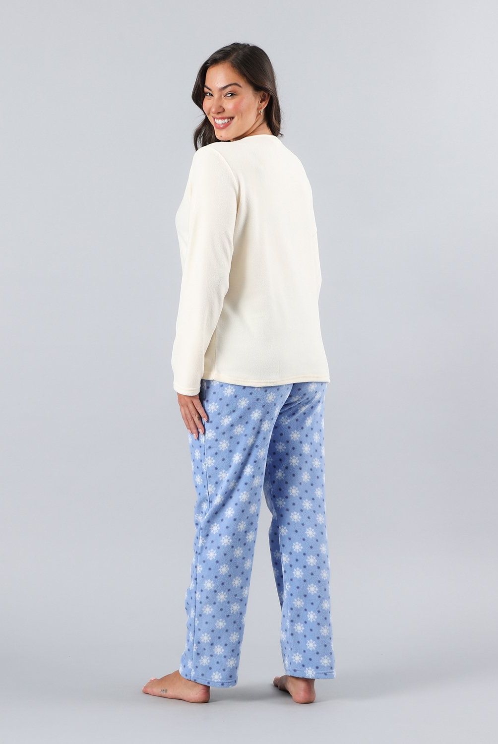FLORES - Pijama Micropolar Bolsillo Mujer Flores