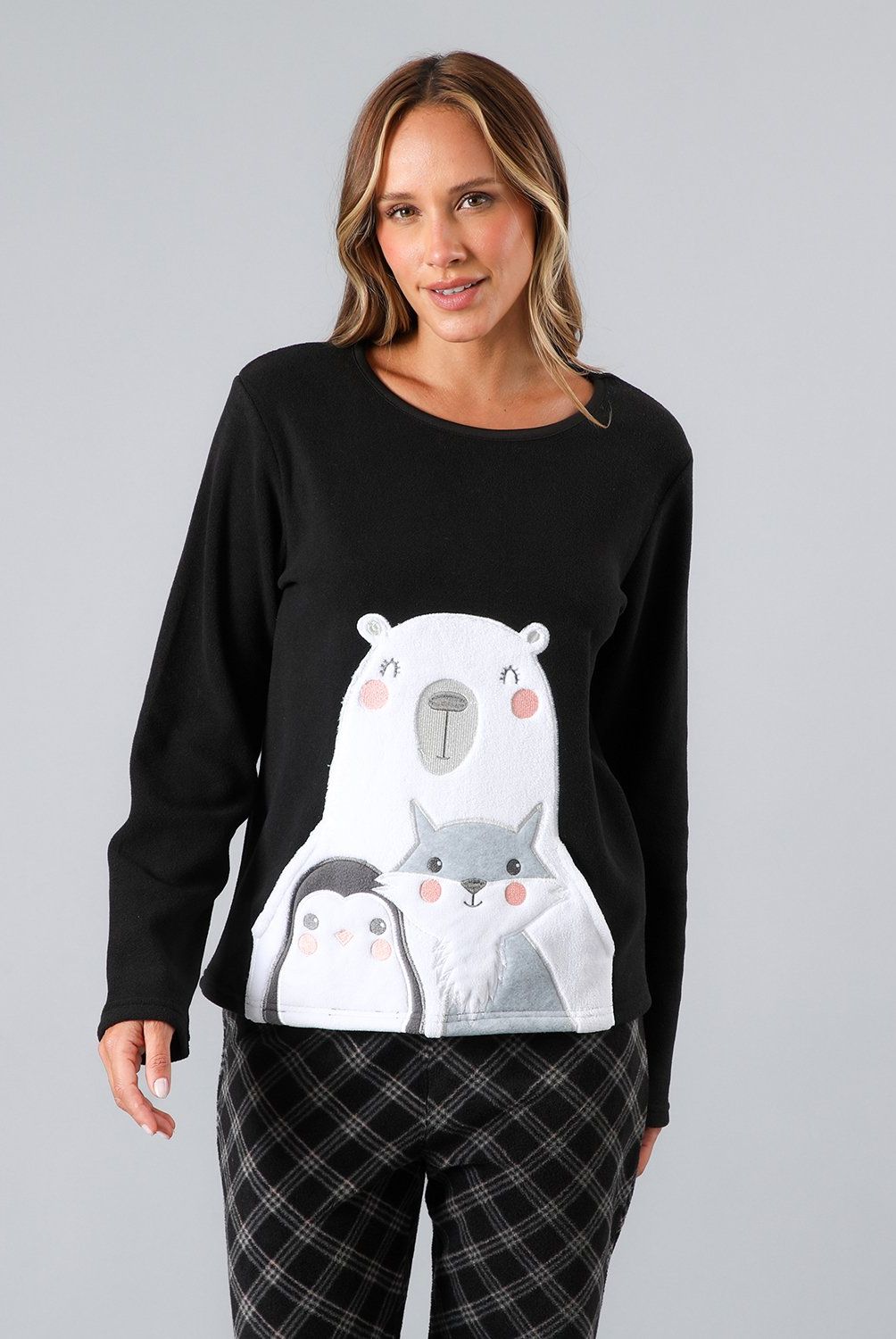 FLORES - Pijama Micropolar Bolsillo Mujer Flores