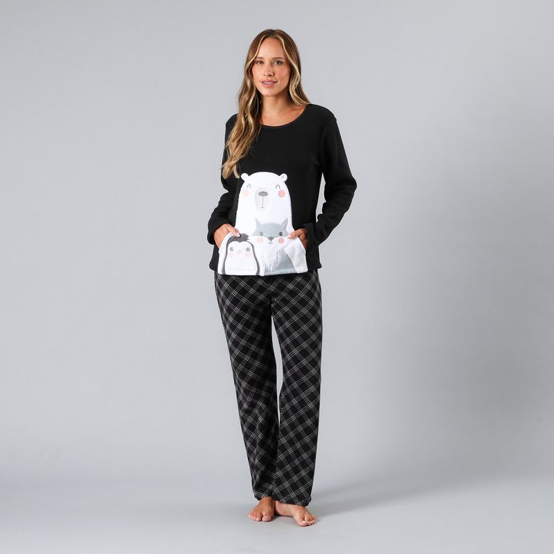 FLORES - Pijama Micropolar Bolsillo Mujer Flores