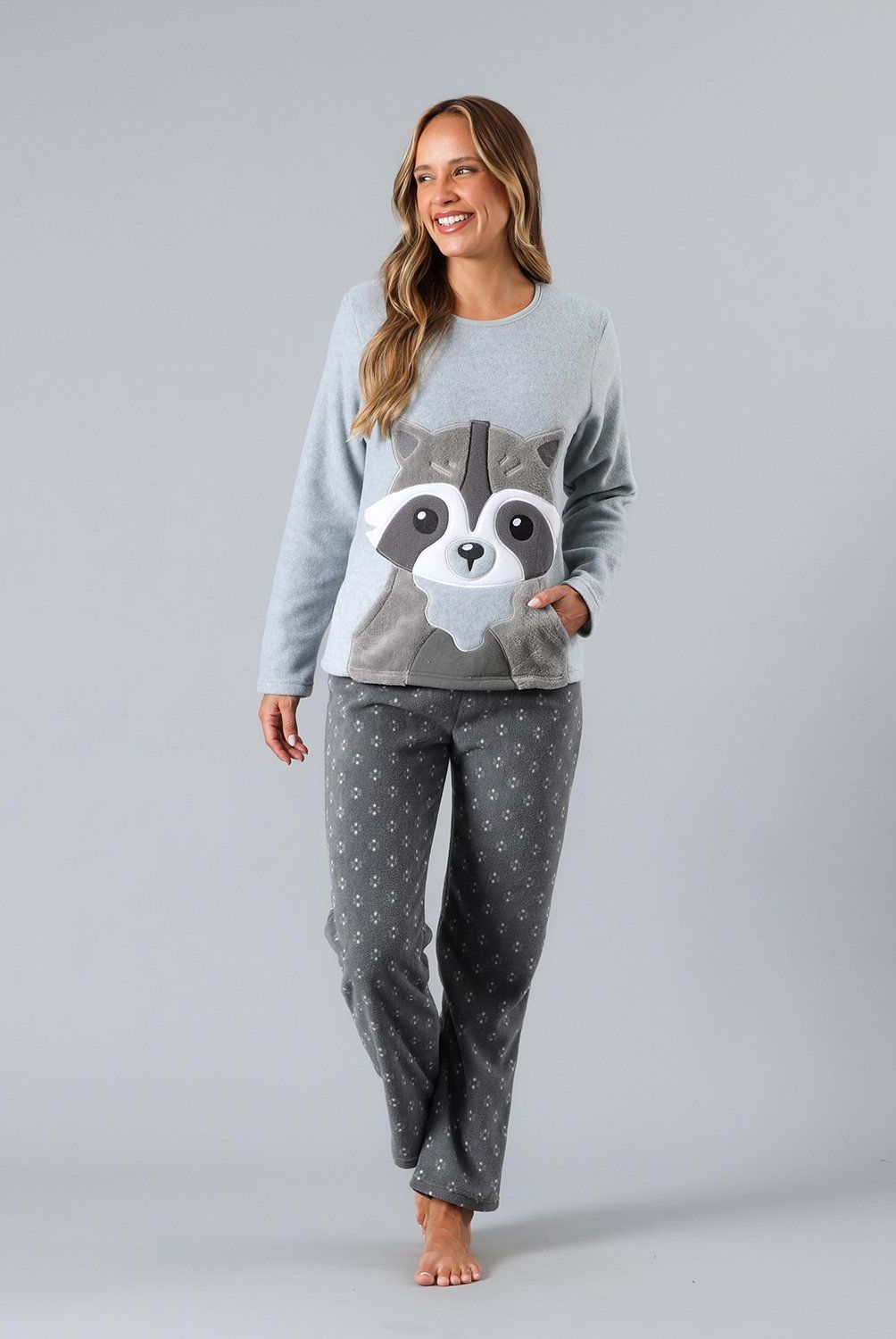 FLORES - Pijama Micropolar Bolsillo Mujer Flores