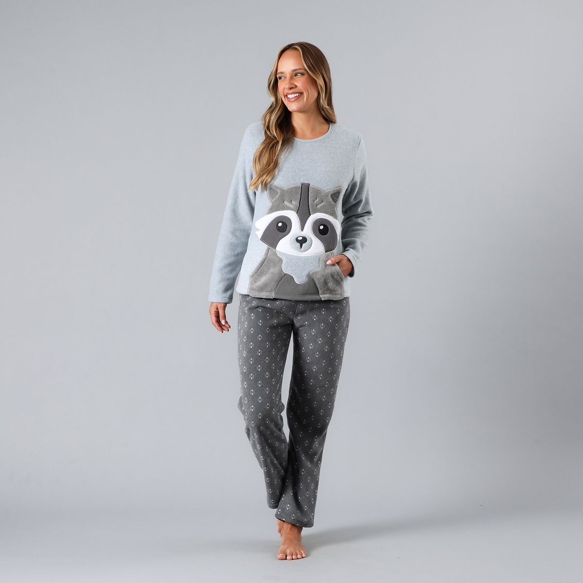 FLORES - Pijama Micropolar Bolsillo Mujer Flores