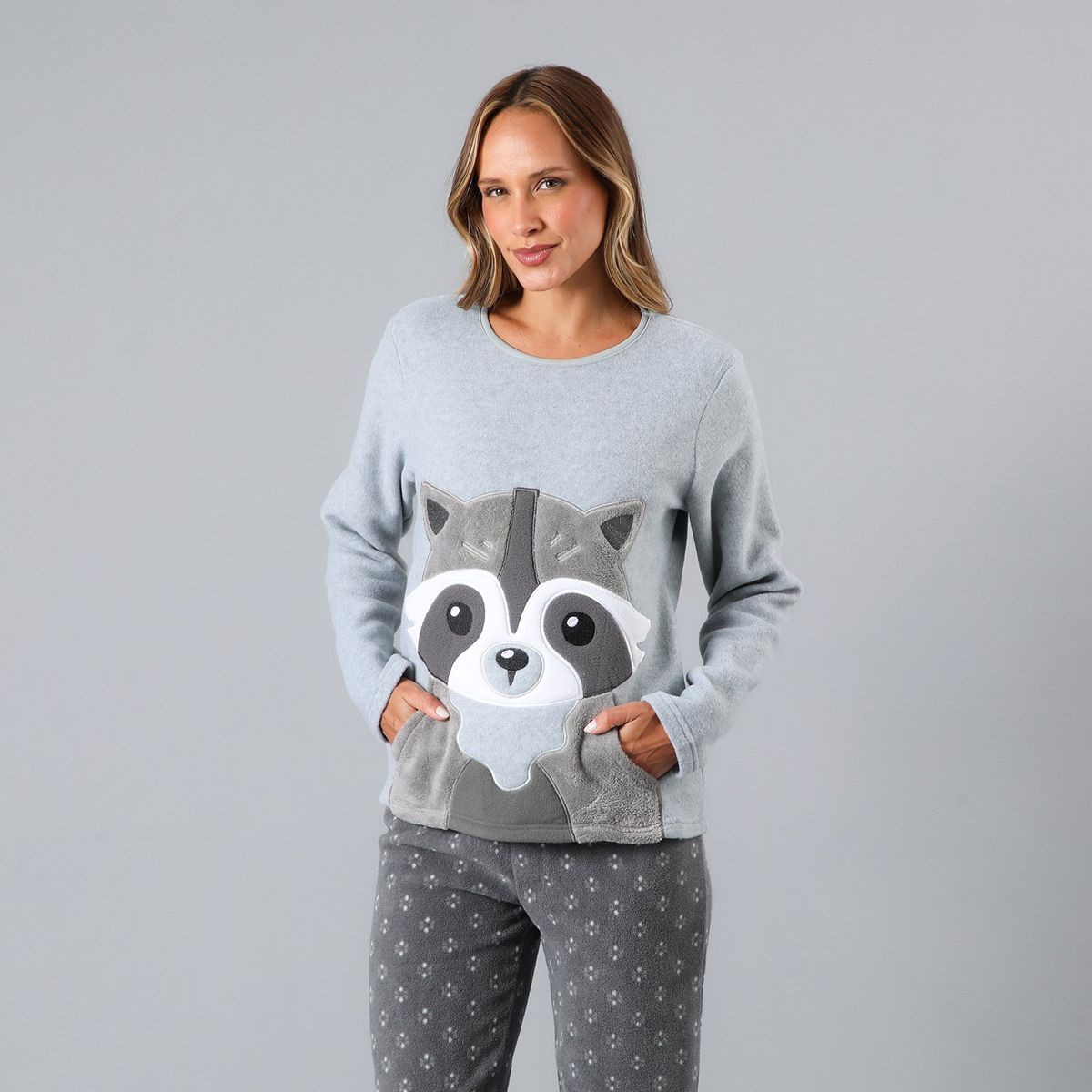 FLORES - Pijama Micropolar Bolsillo Mujer Flores