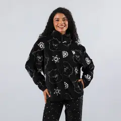 FLORES - Polerón Coralfleece Con Cuello Alto Mujer