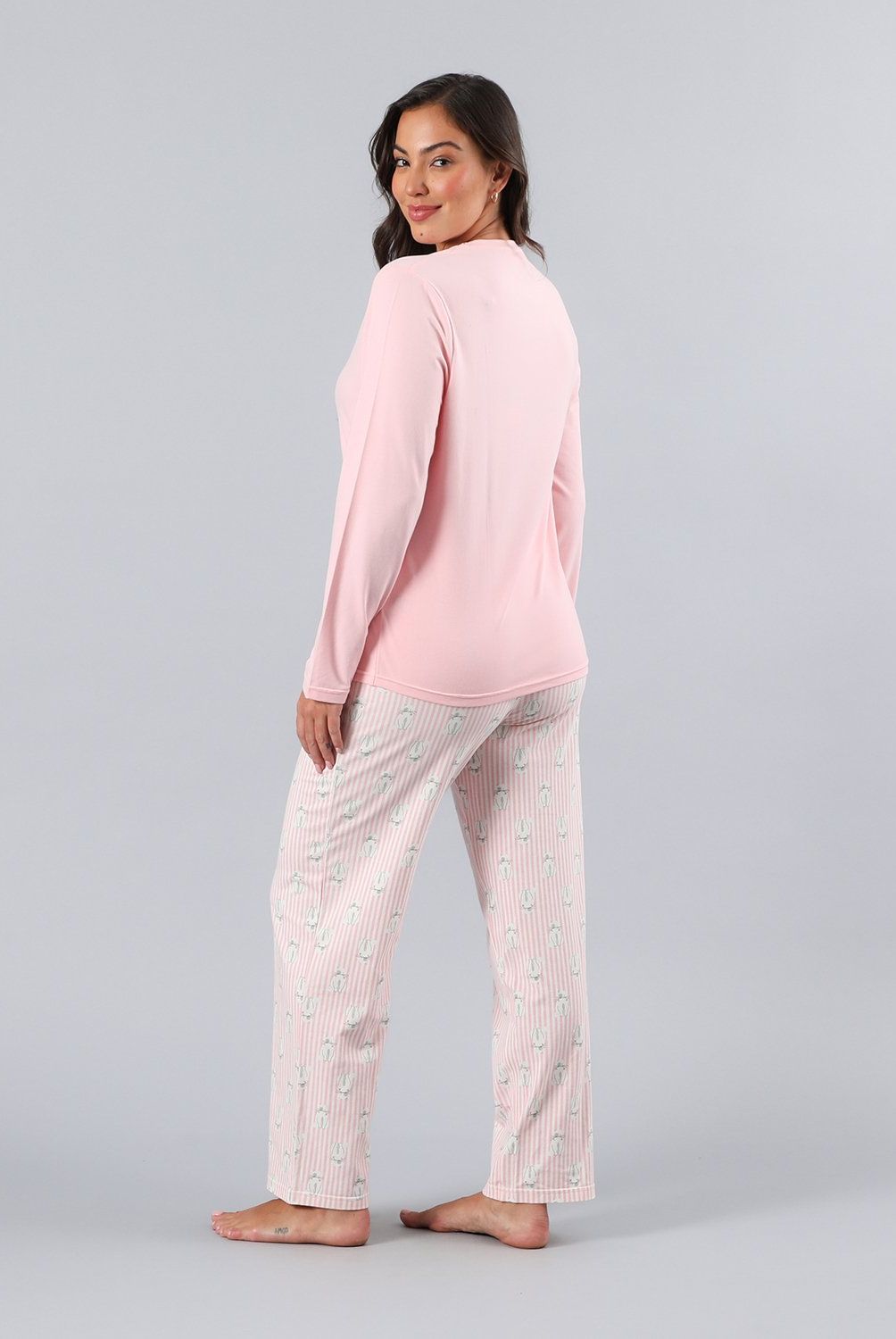 FLORES - Pijama Cuello Redondo Mujer Flores