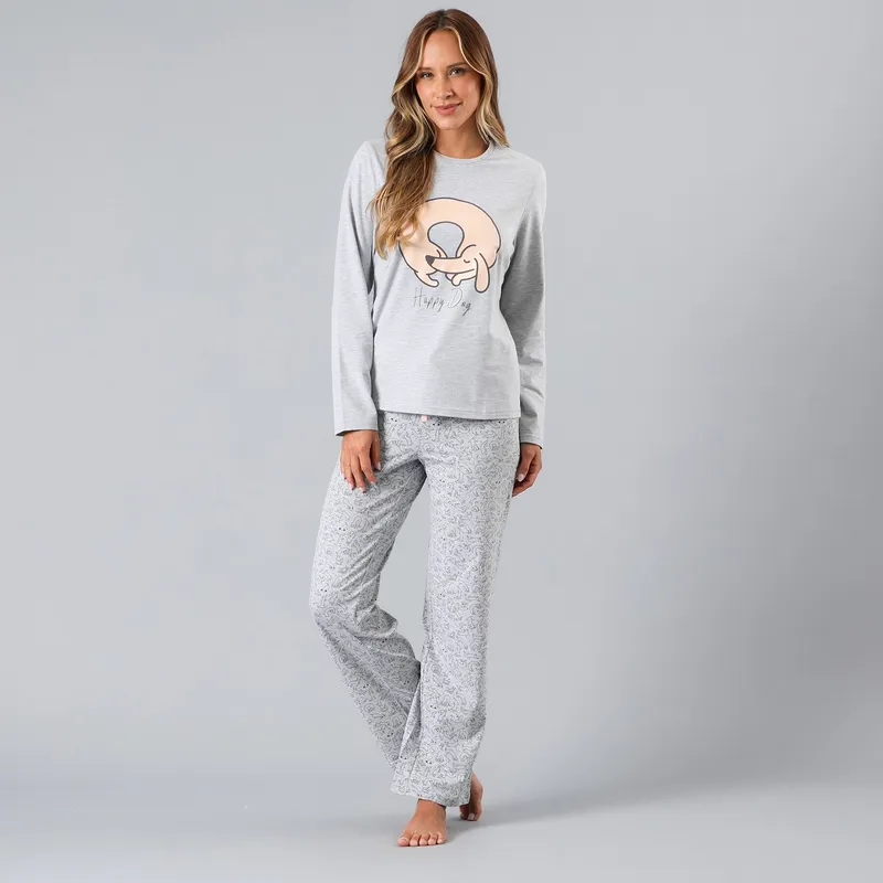 FLORES - Pijama Cuello Redondo Mujer Flores