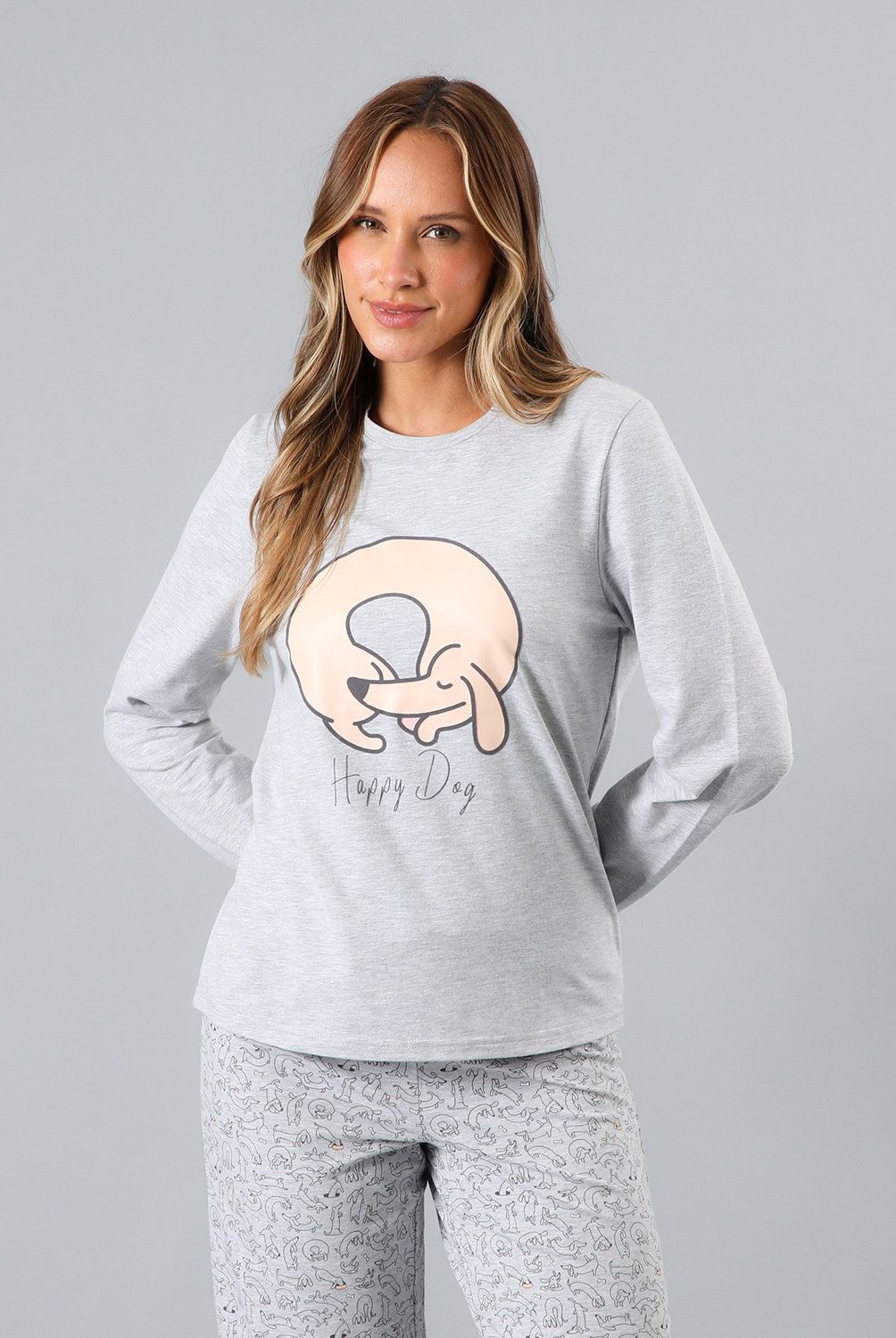 FLORES - Pijama Cuello Redondo Mujer Flores