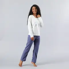 FLORES - Pijama Micropolar Poleron/Polera Mujer