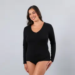 FLORES - Camiseta Cuello V Mujer