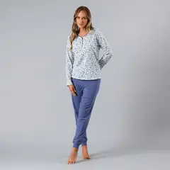 FLORES - Pijama Abotonado Con Print Mujer