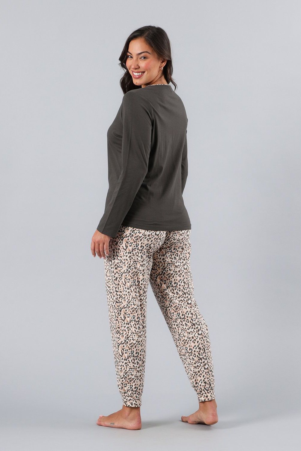 FLORES - Pijama Abotonado Con Print Mujer Flores