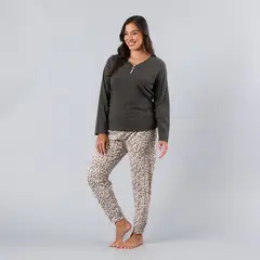 FLORES - Pijama Abotonado Con Print Mujer