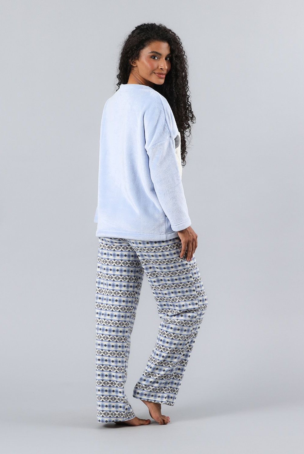 FLORES - Pijama Coral/Microfleece Ajustable Mujer Flores