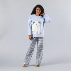 FLORES - Pijama Coral/Microfleece Ajustable Mujer