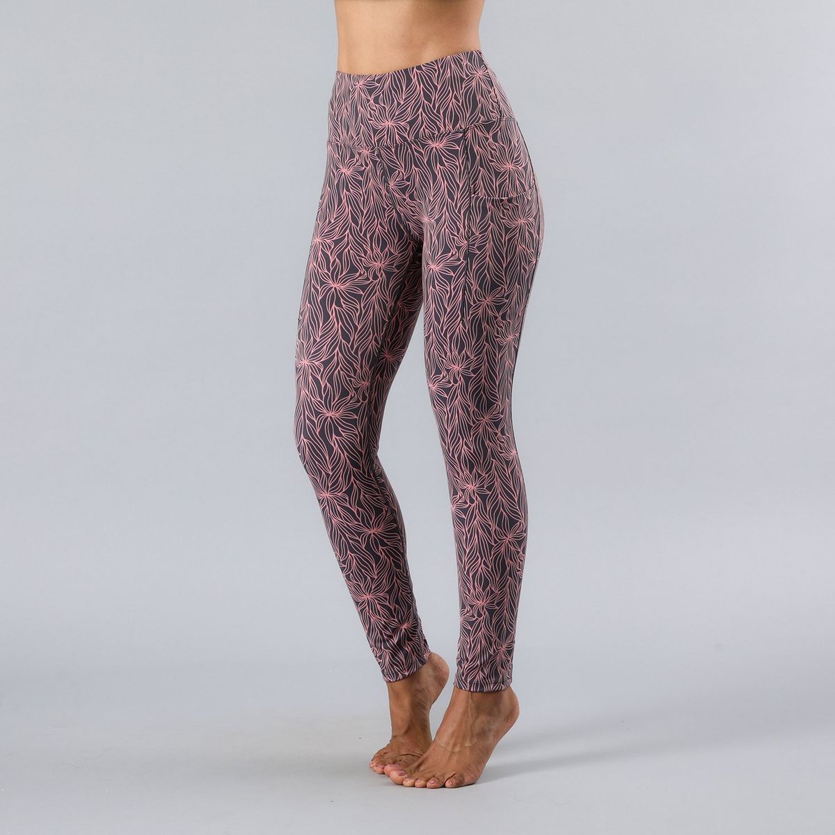 FLORES - Calza Pretina Cordón Bolsillos Mujer Flores