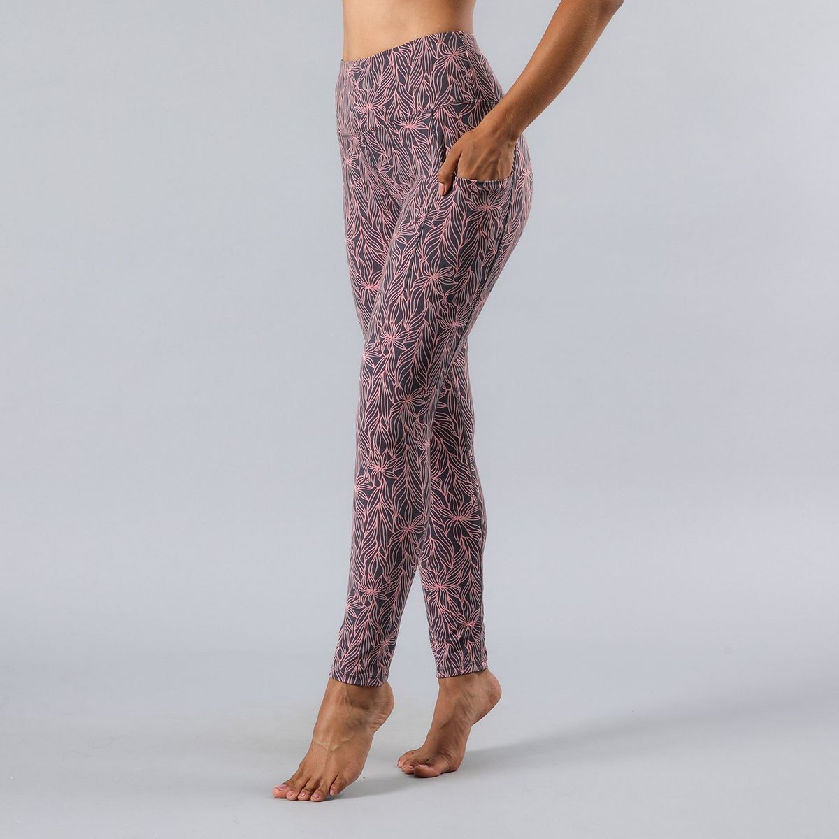 FLORES - Calza Pretina Cordón Bolsillos Mujer Flores