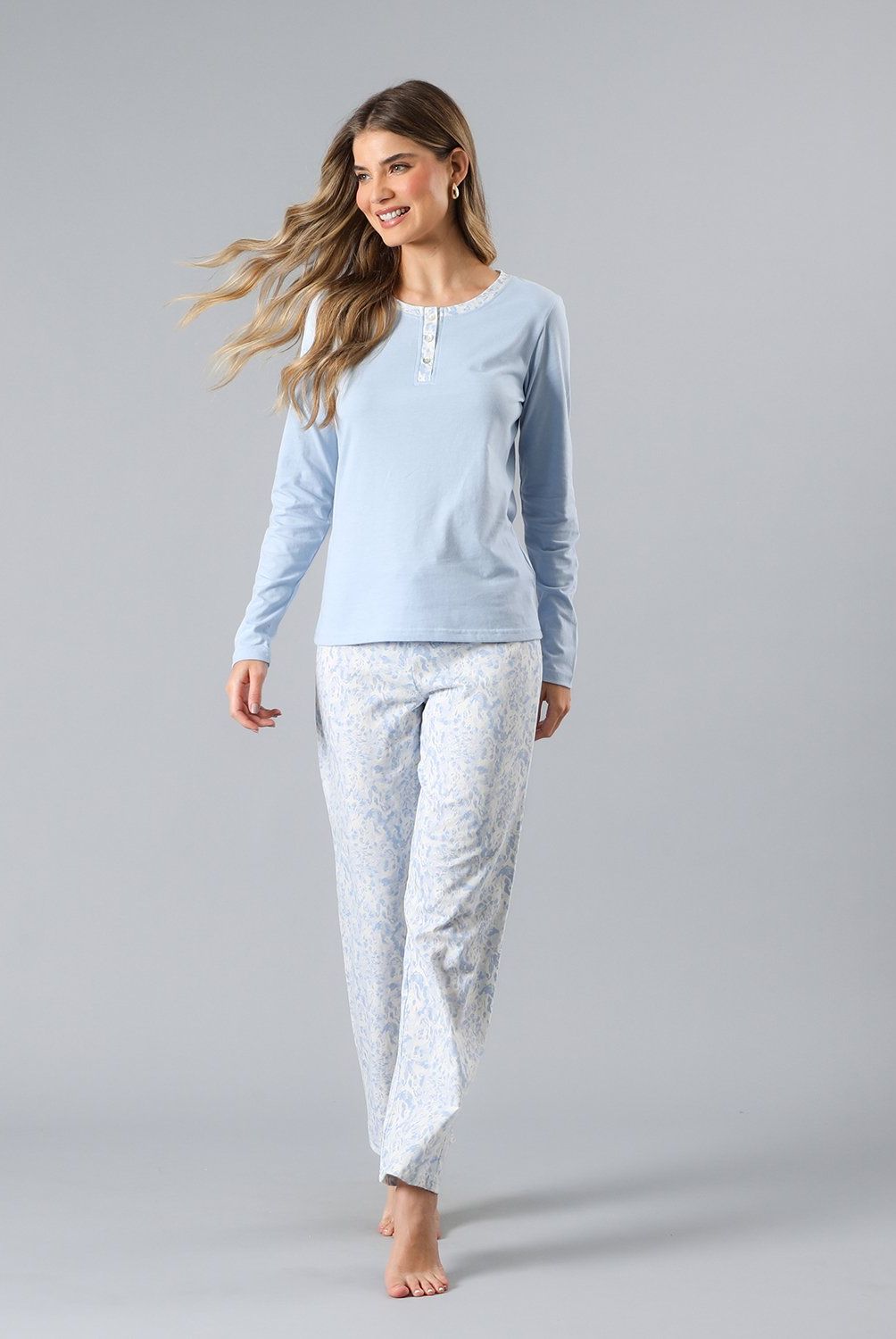 FLORES - Pijamas Top + Pantalon En Caja Mujer Flores