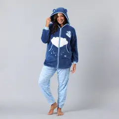 FLORES - Polerón Coralfleece Con Gorro Mujer