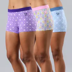 FLORES - Pack de 3 Boxer Short Algodón Mujer
