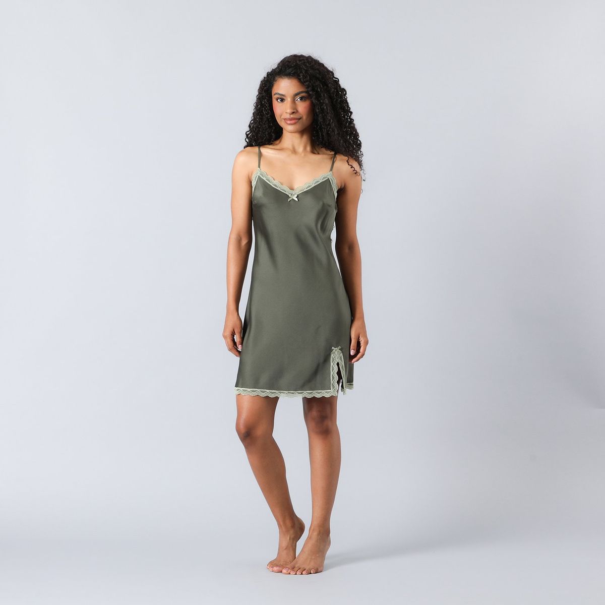 FLORES - Camisola Satin Encaje Mujer Flores