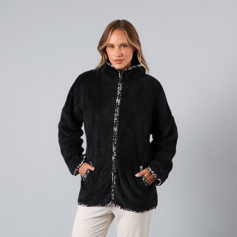 FLORES - Polerón Coralfleece Con Cuello Alto Mujer Flores