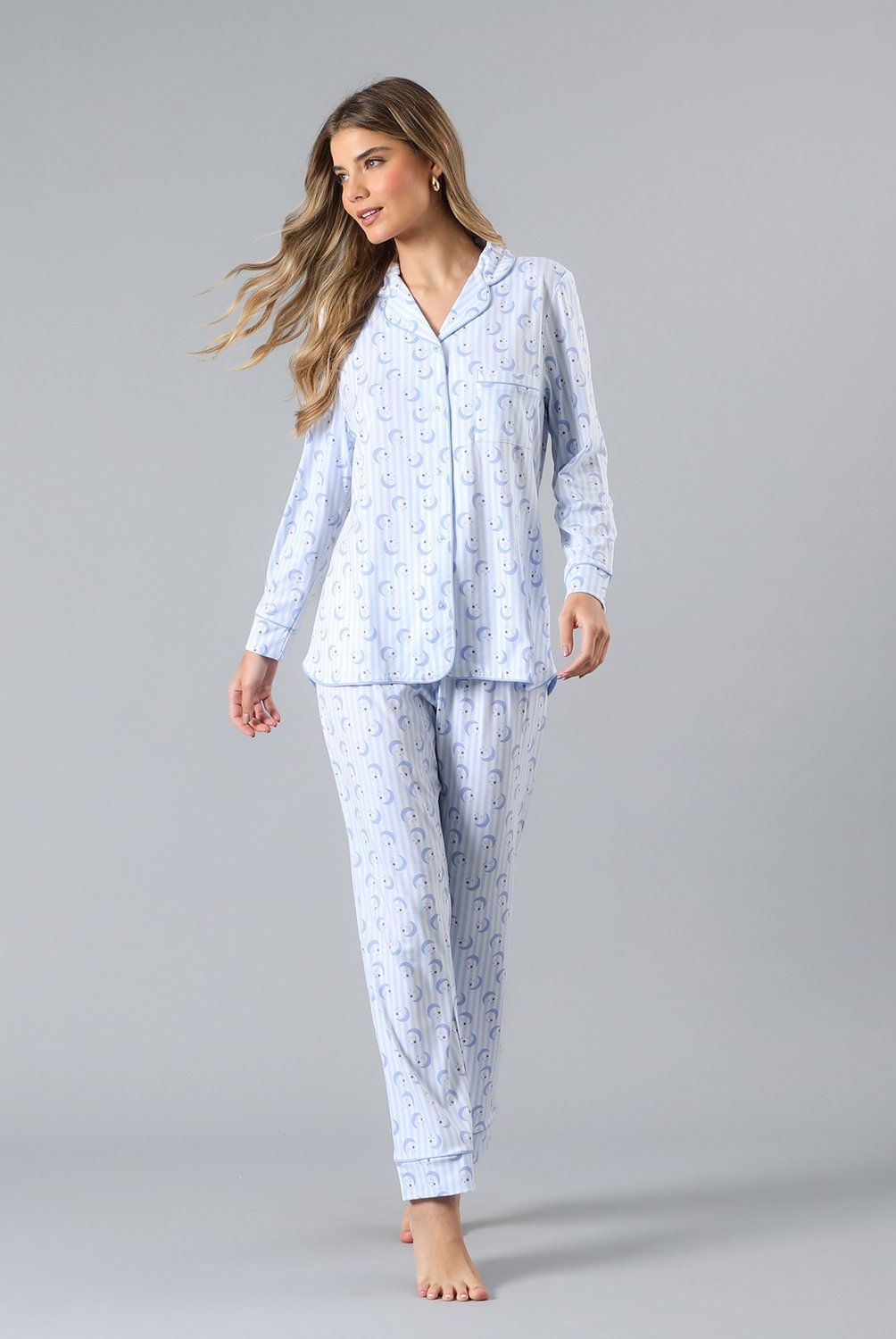 FLORES - Set Camisero + Pantalon Mujer Flores