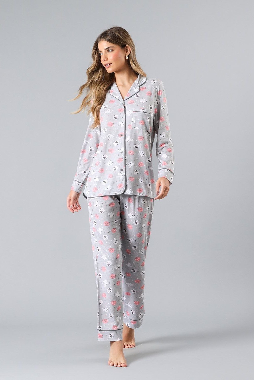 FLORES - Set Camisero + Pantalon Mujer Flores