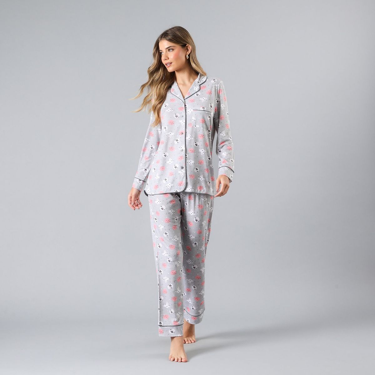 FLORES - Set Camisero + Pantalon Mujer Flores
