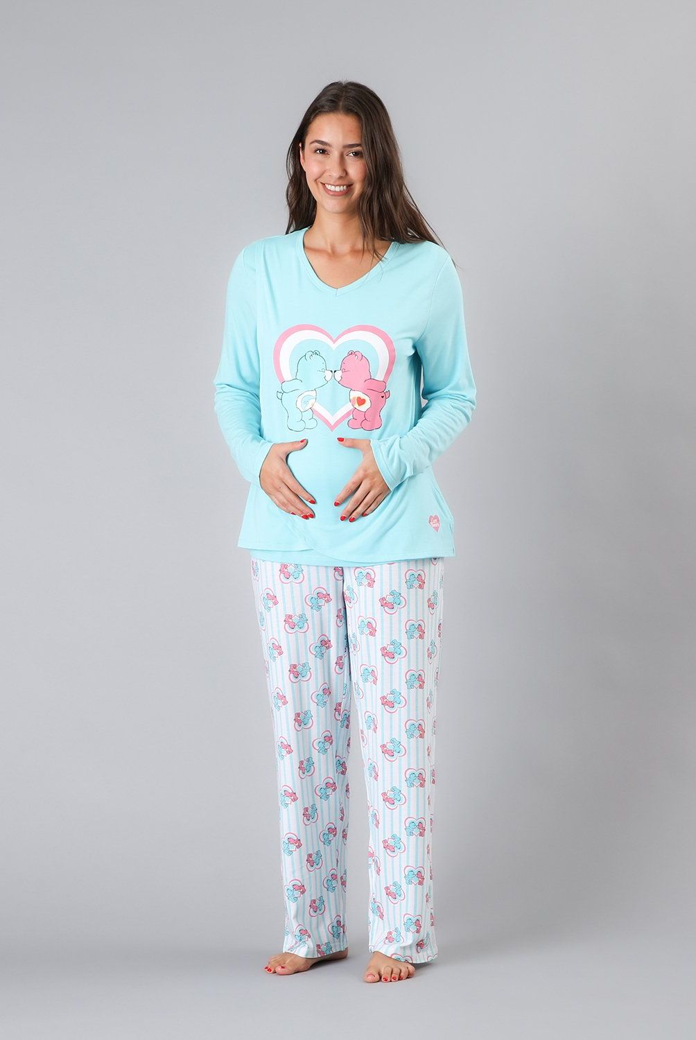 FLORES - Pijama Maternal Top + Pantalon Mujer Flores