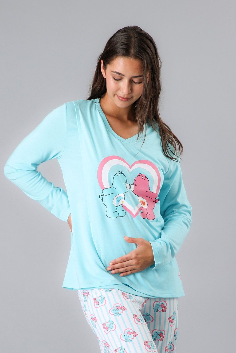 FLORES - Pijama Maternal Top + Pantalon Mujer Flores