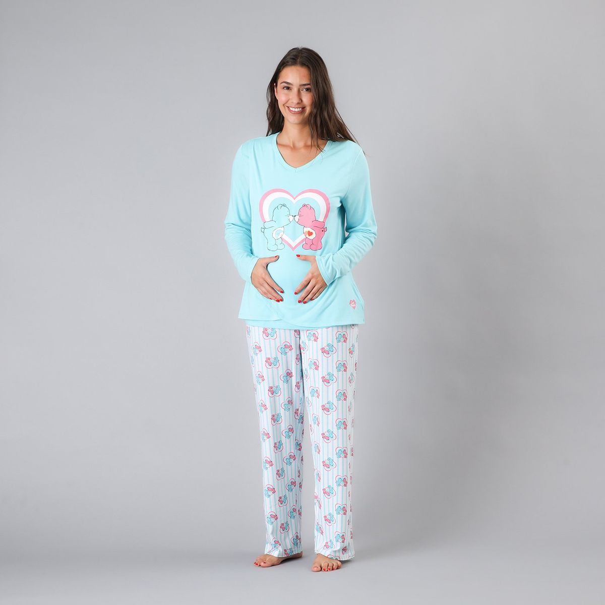 FLORES - Pijama Maternal Top + Pantalon Mujer Flores