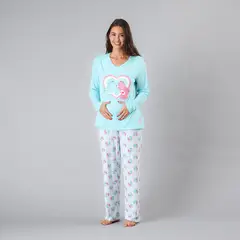 FLORES - Pijama Maternal Top + Pantalon Mujer
