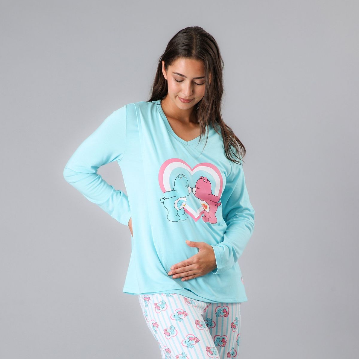 FLORES - Pijama Maternal Top + Pantalon Mujer Flores