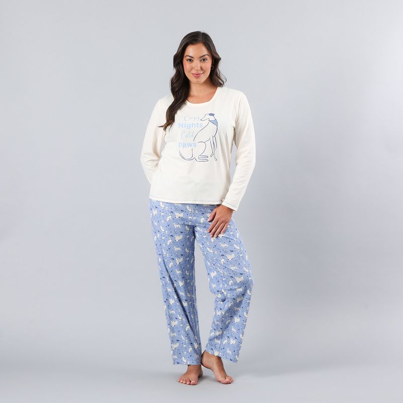 FLORES - Pijama Cuello Redondo Mujer Flores