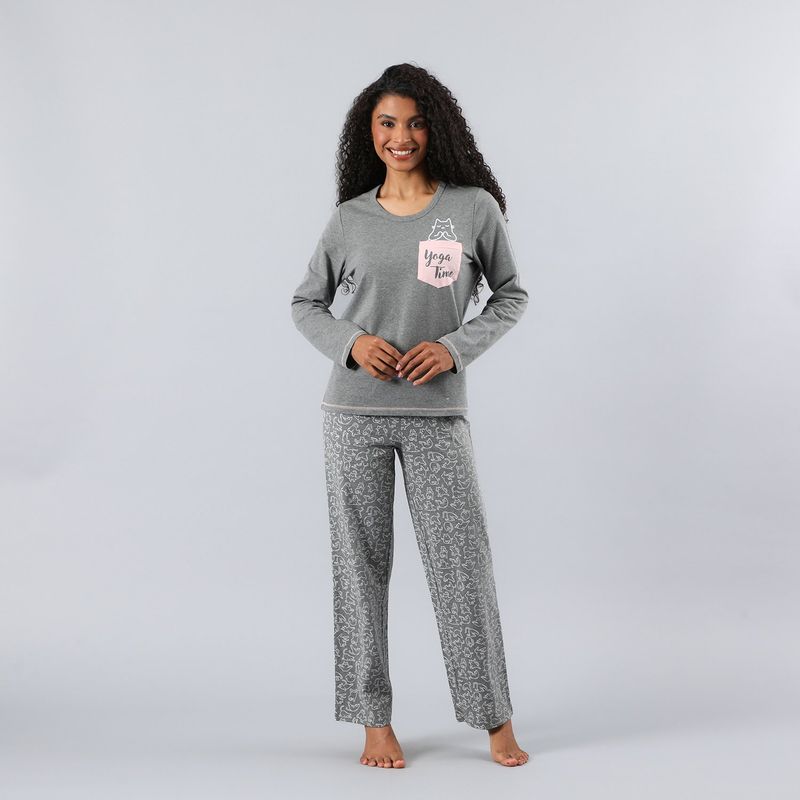 FLORES - Pijama Cuello Redondo Mujer Flores