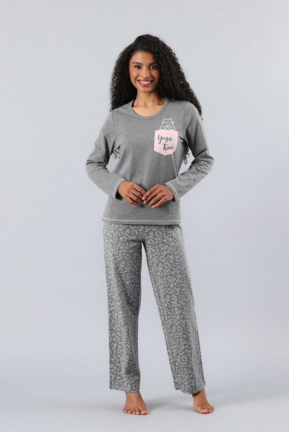 FLORES - Pijama Cuello Redondo Mujer Flores